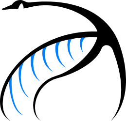 Curved Wave Clipart on Blue and Black Background - Dynamic Visual Elements