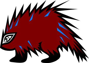 Vibrant Red and Blue Hedge Clipart on Black Background