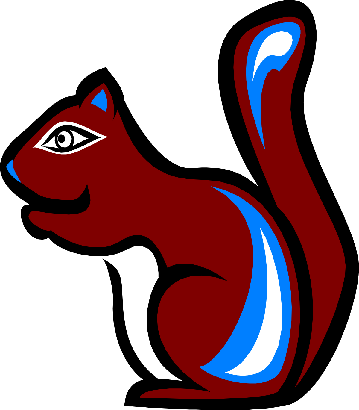 a red squirrel with blue tail and tail clip art png transparent Red Squirrel with Blue Tail Clipart - Unique Animal Illustration