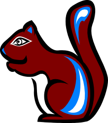 Red Squirrel with Blue Tail Clipart - Unique Animal Illustration