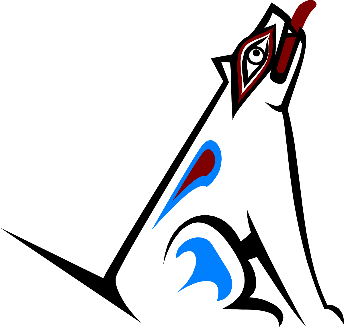 a black background with a red and blue face clip art png transparent Black Background with Vibrant Red and Blue Face Clipart