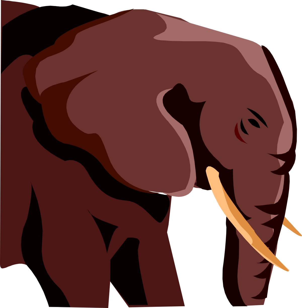 an elephant with a long tufful trunk clip art png transparent Elephant Clipart with Long Tufful Trunk - Playful and Fun Designs