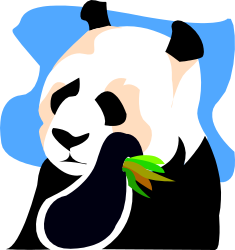 Panda Bear with Green Leaf - Charming Clipart for Nature Themes