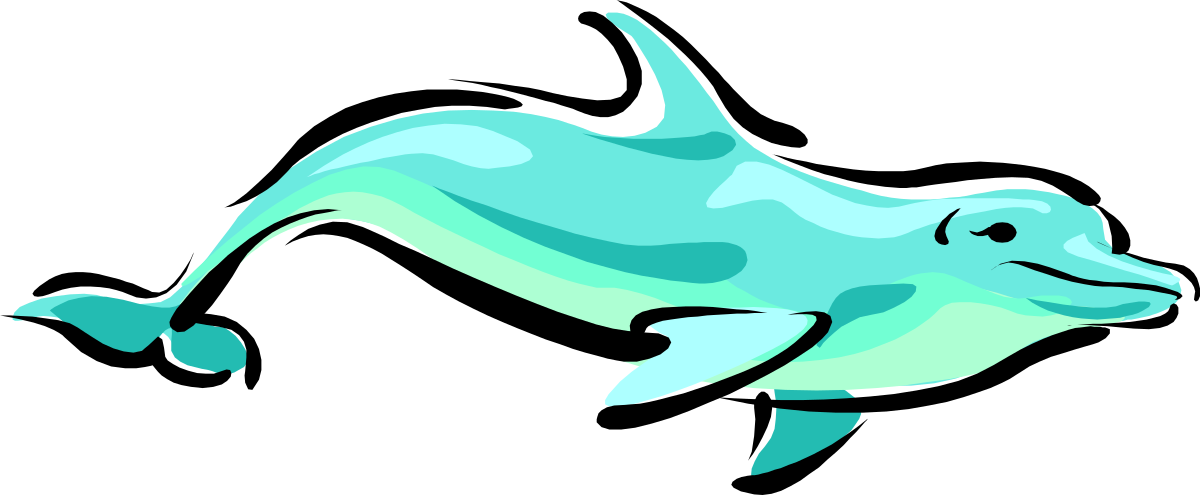 Dolphin Swimming in the Ocean - Vibrant Clipart for Nature Lovers