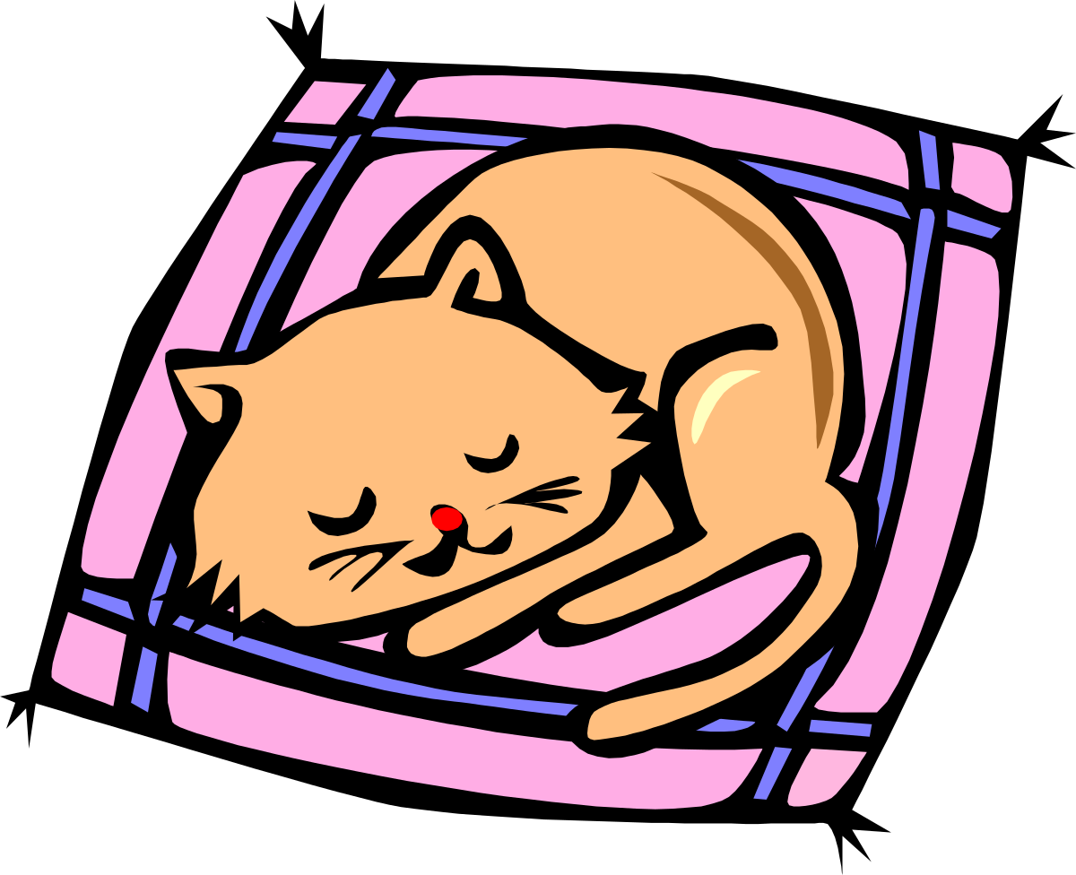 a cat sleeping in a pink box clip art png transparent Sleeping Cat in Pink Box Clipart for Creative Projects