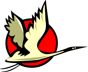 Bird in Flight with Red Sun - Stunning Clipart Collection