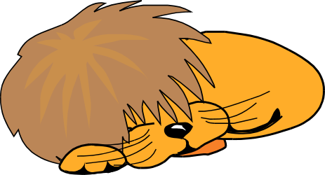 Lion Sleeping on Back - Adorable Clipart Image