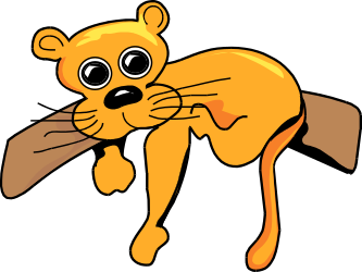 Cartoon Cat with Stick - Playful Clipart Illustration