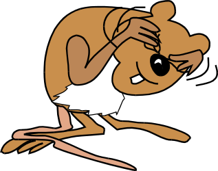 Cartoon Kangaroo in White Shirt and Brown Pants Clipart
