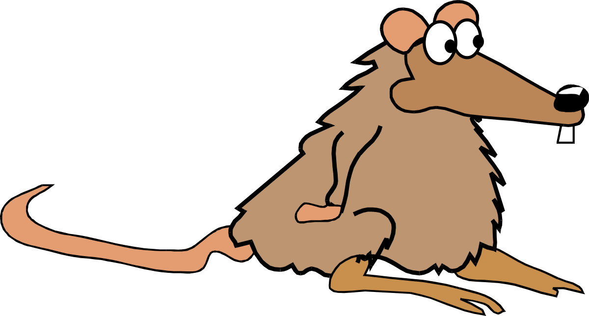 Cartoon Rat Sitting Down Looking at Something - Fun Clipart for Kids