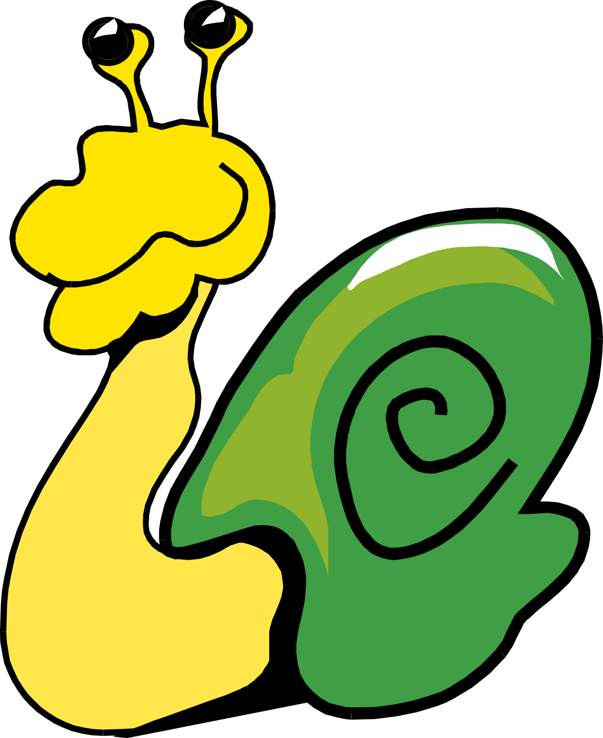 a snail with a green shell clip art png transparent Snail with a Green Shell Clipart - Adorable and Playful Design