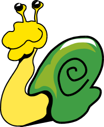 Snail with a Green Shell Clipart - Adorable and Playful Design