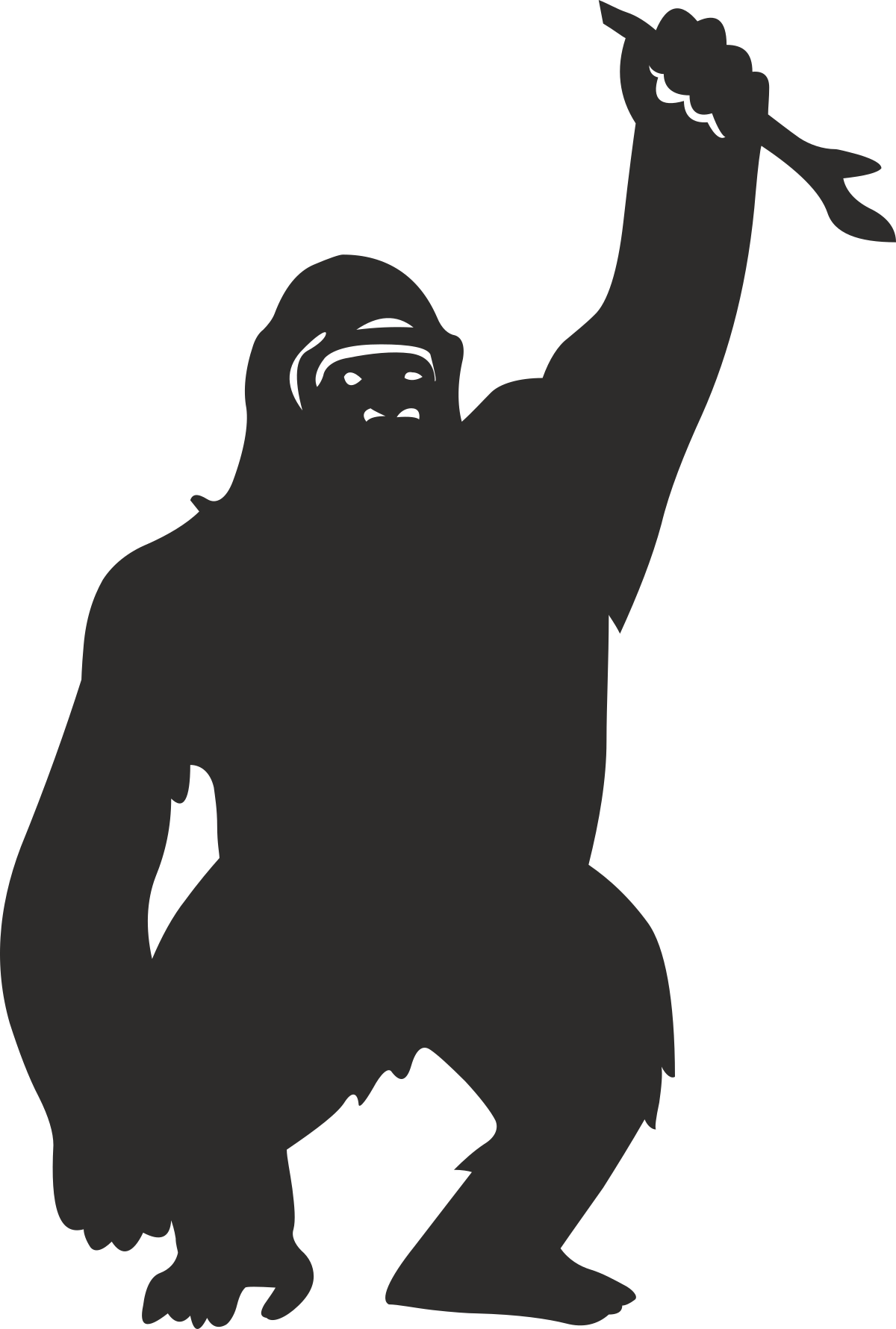 a silhouette of a gorilla holding a knife clip art png transparent Gorilla Silhouette Holding Knife - High-Impact Clipart for Dynamic Designs
