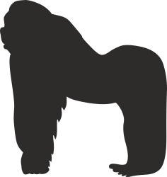 Gorilla Silhouette Clipart - Black and White Graphic for Versatile Use