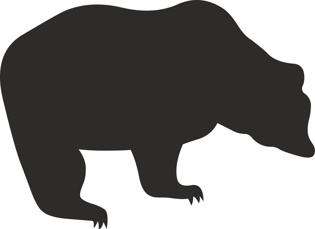 Bear Silhouette Clipart on Black Background - Stunning Visuals for Your Projects