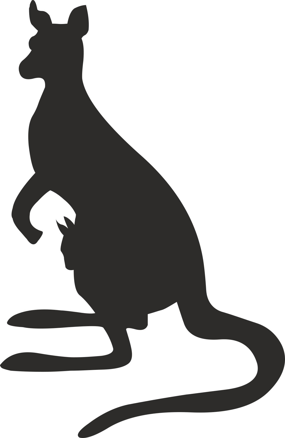 Kangaroo Silhouette on Black Background - Stunning Clipart Options