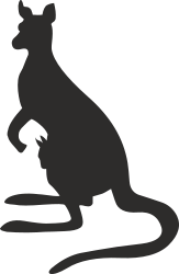 Kangaroo Silhouette on Black Background - Stunning Clipart Options