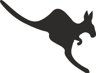 Kangaroo Silhouette Clipart - Striking Black Background Design