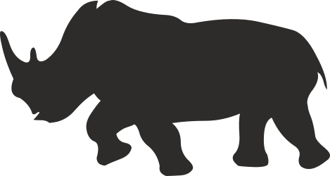 Black and White Rhino Silhouette Clipart for Stunning Visuals