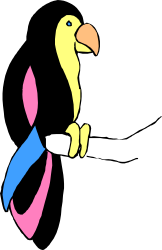 Colorful Bird with Tie: Vibrant Clipart for Every Occasion