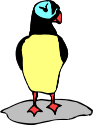 Yellow Bird with Blue Beak - Vibrant Clipart for Creative Projects