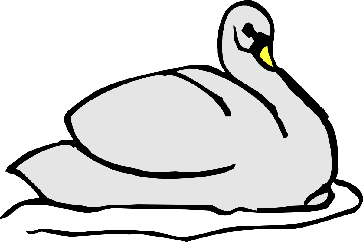 a white swan sitting on a black background clip art png transparent Stunning White Swan on Black Background Clipart