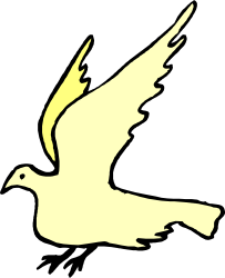 White Dove Flying in the Air - Serene Clipart for Peaceful Designs
