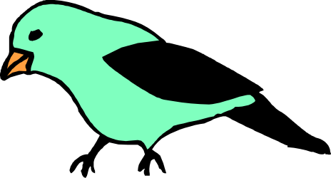 Green Bird on Black Background Clipart for Vibrant Designs