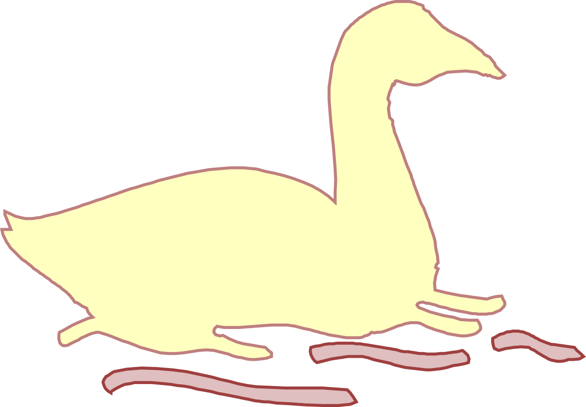 Elegant White Swan Floating on Water - Serene Nature Clipart