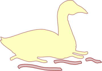 Elegant White Swan Floating on Water - Serene Nature Clipart