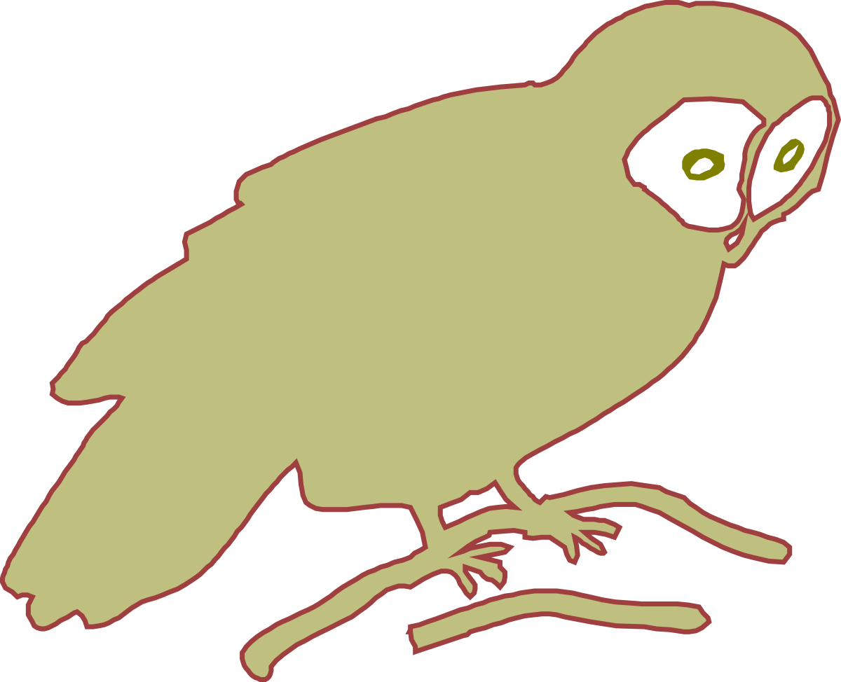 Green Bird Sitting on a Branch - Vibrant Nature Clipart