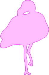 Pink Flamingo Silhouette - Exotic Bird on Black Background Clipart