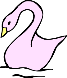 Pink Swan with Yellow Beak - Unique Clipart for Your Creative Projects