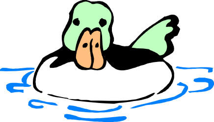 Duck Floating in Pond Clipart for Nature Themes