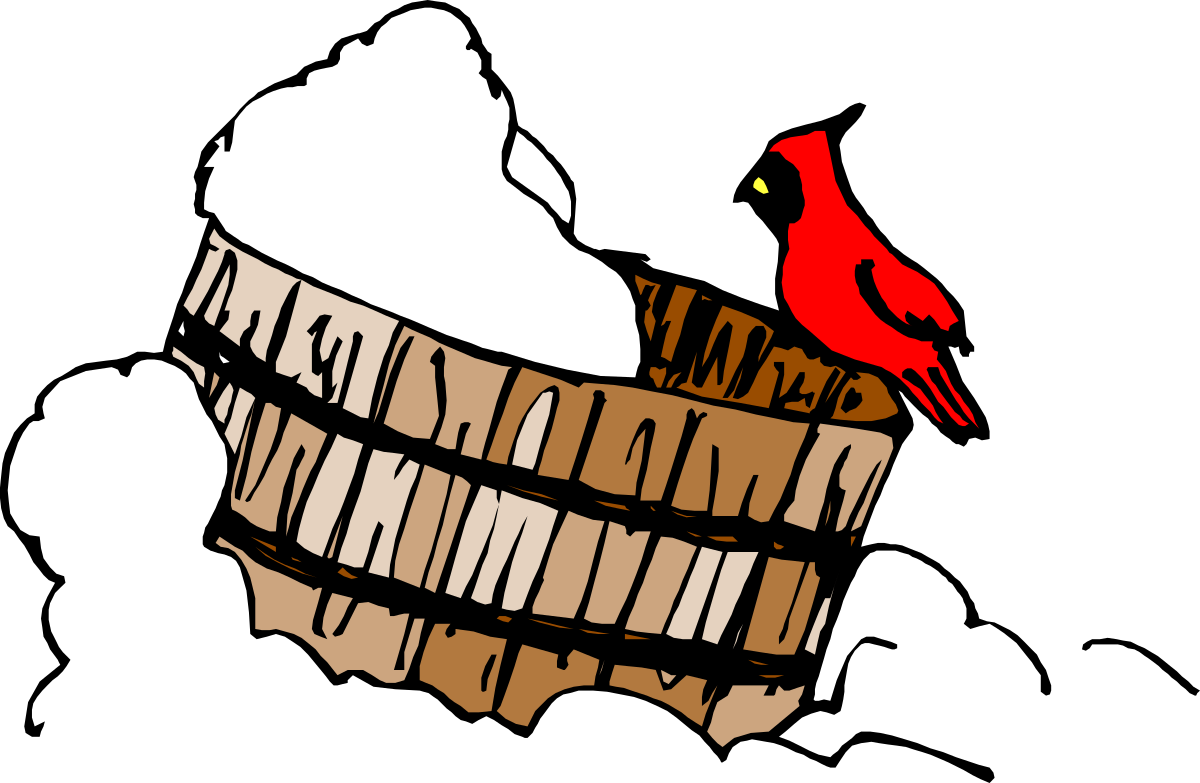 Red Bird on Wooden Fence Clipart - Nature at Its Best