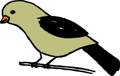 Bird with Yellow Beak - Charming Clipart for Nature Lovers