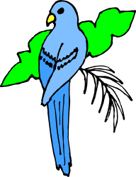 Blue Bird on a Branch - Charming Nature Clipart