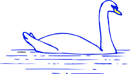 White Swan Floating in Water - Elegant Clipart for Various Uses