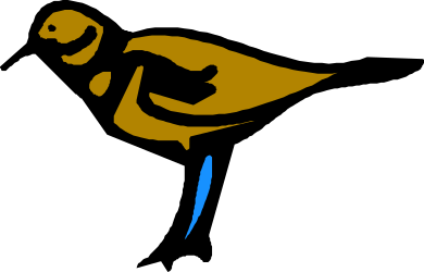 Blue Beak Bird Clipart: Vibrant Yellow and Blue Feathered Charm