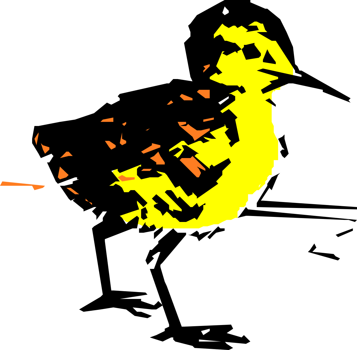 Black Background with Vibrant Yellow and Orange Design Clipart