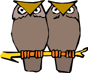 Owls Sitting on a Branch - Adorable Clipart for Your Projects