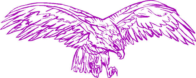 Purple and White Eagle Clipart with Wings for Elegant Designs