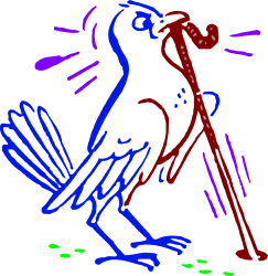 Bird on Skiboard Clipart - Perfect for Winter Sports Themes