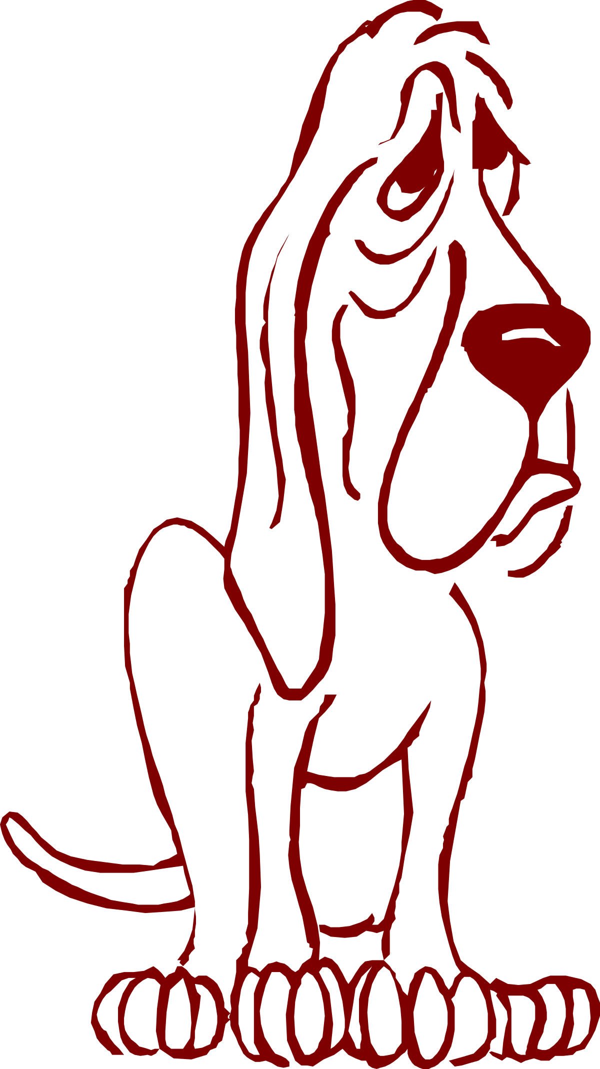 Dog Sitting Down with Paws on Ground Clipart for Versatile Use
