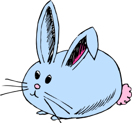 Blue Rabbit with Pink Ears Clipart for Creative Projects