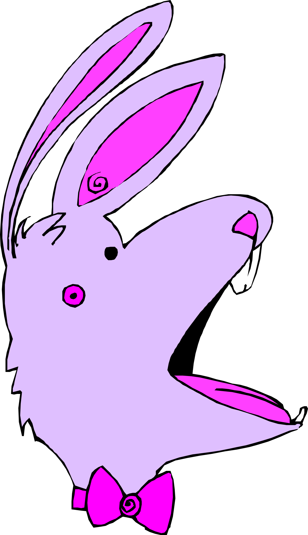 Purple Rabbit with Pink Nose Clipart - Adorable and Playful SVG Graphics
