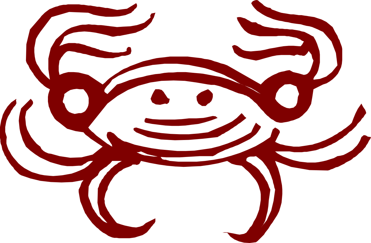 a red crab with a white outline clip art png transparent Red Crab Clipart with White Outline - Ideal for Marine Designs