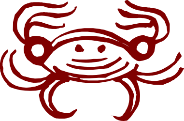 Red Crab Clipart with White Outline - Ideal for Marine Designs