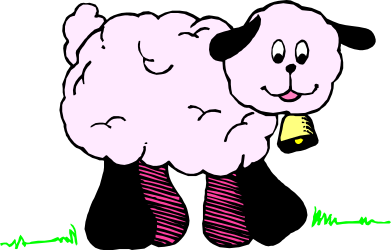 Cartoon Sheep with Banana Clipart for Fun Designs