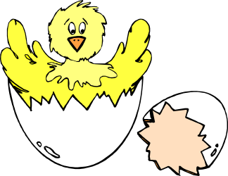 Yellow Chick Hatching from Egg Clipart - Cute and Playful Illustration